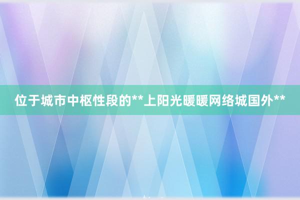 位于城市中枢性段的**上阳光暖暖网络城国外**